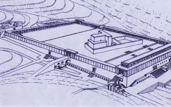 Drawing (Temple1) shows Prof. Patrich’s description of the location of the Temple compound (the rectangle defined by a solid line in the center of the drawing). (Drawings by Leen Ritmeyer)