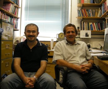 Deeply stimulating: Prof. Hagai Bergman (right) and MD-PhD student Boris Rosin