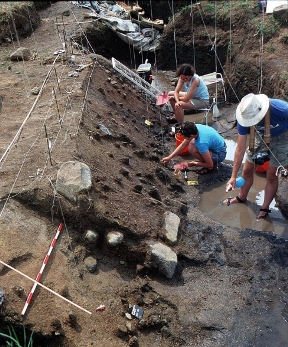 Excavations at the Gesher Benot Yaqov site. (Photo: Prof. Naama Goren-Inbar)