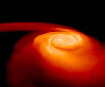 A simulation of matter ejected from a star mergers 
