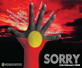 Commemorative poster for Australia's national ''Sorry Day'' (Batchelor Institute)