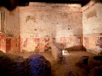 The royal box built at the upper level of King Herod's private theater at Herodium (Photo: Gabi Laron)